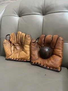 1930'S-40'S PINKY HIGGINS SPALDING BASEBALL GLOVES AND BALL SET