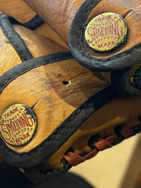 1930'S-40'S PINKY HIGGINS SPALDING BASEBALL GLOVES AND BALL SET